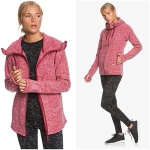 Roxy Polar Fleece Zip-up 'Electric Feeling' Hoodie Y2K Gorpcore Cozy